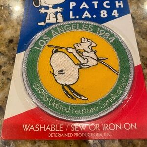 Snoopy Los Angeles 1984 Patch - Yellow and Green